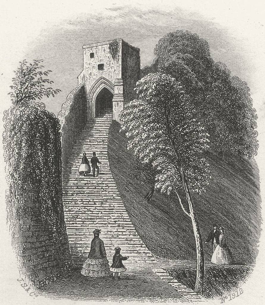 ISLE OF WIGHT. Keep, Carisbrooke Castle. IOW c1850 old antique print picture